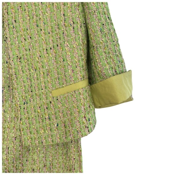 Carlisle Collection Women’s 2-Piece Jacket and Dress Set. Pink, Green. Size 2 - Picture 9 of 13